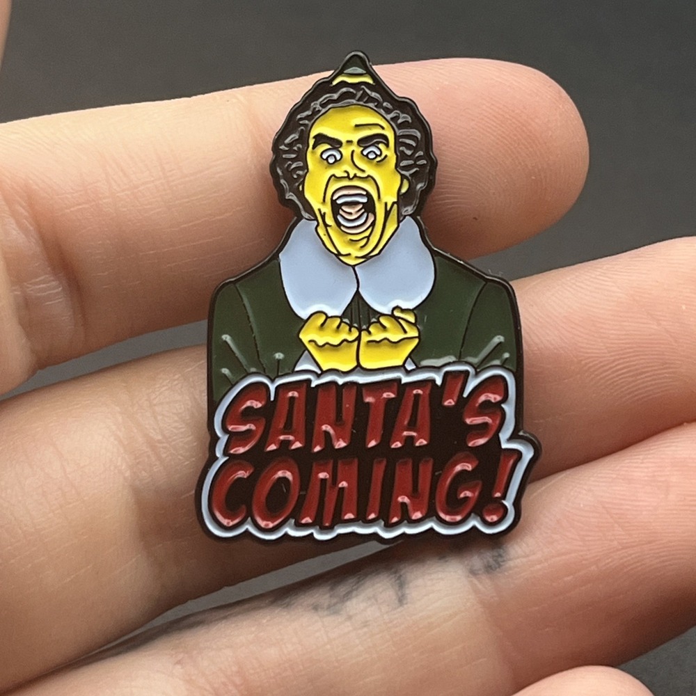 Buddy The Elf Will Ferrell "Santa's Coming!" Lapel‎ Hat Pin